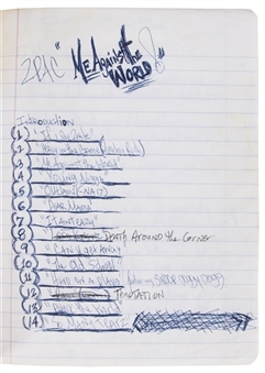 Tupac Shakur Hand Written Composition Notebook "Me Against The World" Used To Create The Album "All Eyez on Me" - Complete and Only One Known with 46 Pages of Hand Writing (JSA & Band Member LOA)